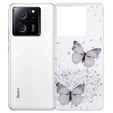 Puzdro pre Xiaomi 13T / 13T Pro / Redmi K60 Ultra, Glitter Butterfly, biele