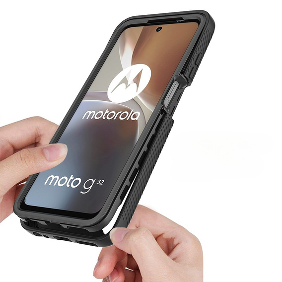 Puzdro pre Motorola Moto G32, Shockproof, s fóliou, čierne