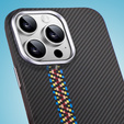Puzdro pre iPhone 15 Pro Max, Carbon Fiber MagSafe, čierne