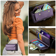 Puzdro CASEME pre Samsung Galaxy S25 FE, RFID Leather Wallet, s popruhom cez rameno, fialové