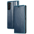 Klapkové puzdro pre Samsung Galaxy S23, ERBORD Waxy Wallet, modré