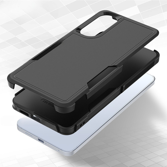 Pancierované puzdro pre Samsung Galaxy S25 Edge, Dual Shockproof, čierne