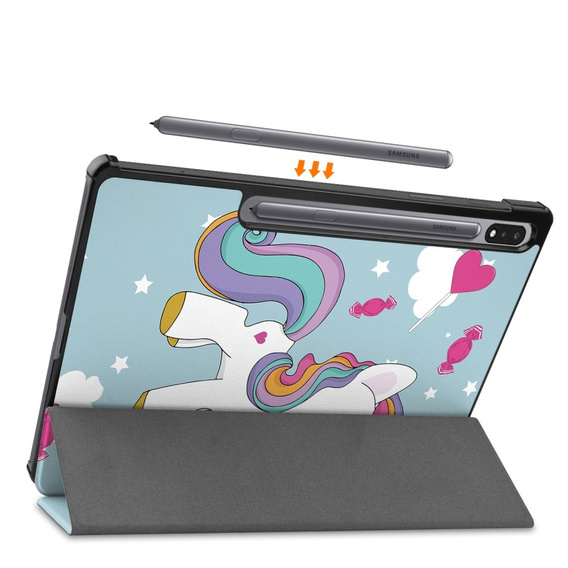 Puzdro pre Samsung Galaxy Tab S9 Plus, Smartcase, unicorn