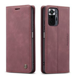 CASEME puzdro pre Xiaomi Redmi Note 10 Pro, Leather Wallet Case, červené