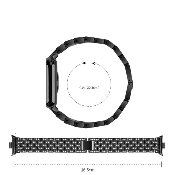 Diamantový náramok pre Xiaomi Smart Band 8 Pro, čierny