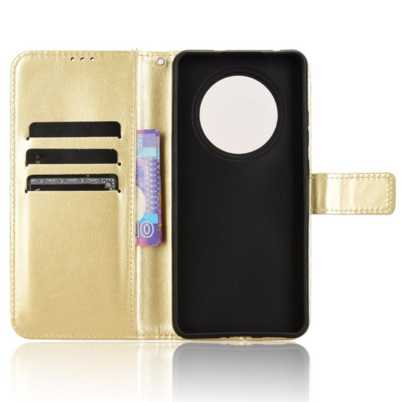 Klapkové puzdro pre Oppo Reno 12FS / 12F, Crazy Horse Wallet, zlaté