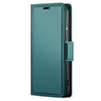 Puzdro pre Oppo Reno 13, ERBORD Glossy Litchi, flipová peňaženka, zelený