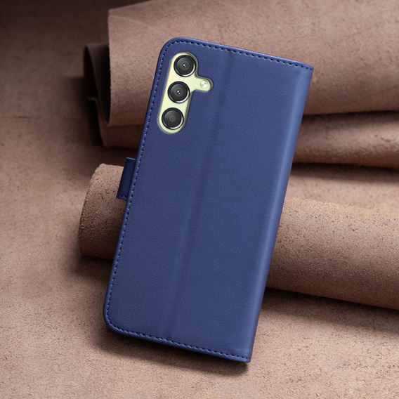 Klapkové puzdro pre Samsung Galaxy A25 5G, BINFEN Wallet, modré + 9H sklo