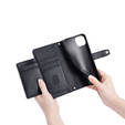 Klapkové puzdro pre iPhone 15 Pro, Wallet Zipper Pocket, čierne
