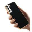 Obal na mobil pre Samsung Galaxy S22, Cowhide Leather, čierne