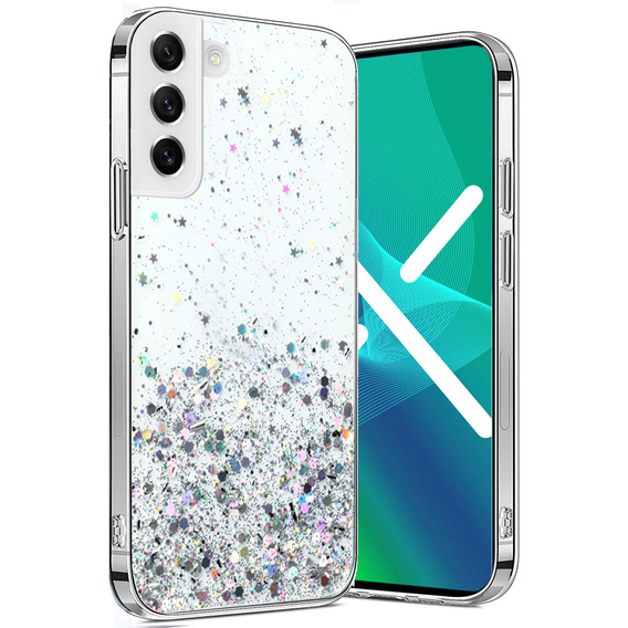 Obal na mobil pre Samsung Galaxy S22 5G, Glittery, strieborné