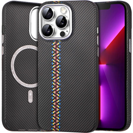 Puzdro pre iPhone 13 Pro, Carbon Fiber MagSafe, čierne