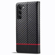 Flipové puzdro pre Samsung Galaxy S24, Carbon LC.IMEEKE, čierne