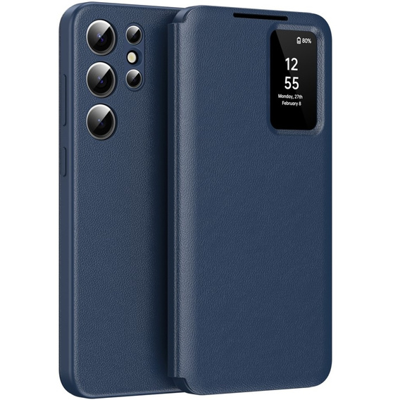 Flipové puzdro pre Samsung Galaxy S23 Ultra, Smart View Wallet, modré