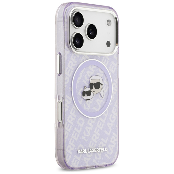 Karl Lagerfeld IML Glitter Karl & Choupette Heads Logo MagSafe puzdro pre iPhone 17 Pro