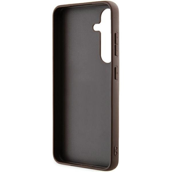 GUESS Obal na mobil pre Samsung Galaxy A55, 4G Big Metal Logo, hnedé