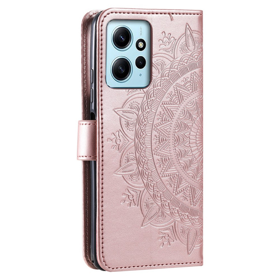 Klapkové puzdro pre Xiaomi Redmi Note 12 4G, Mandala, ružové rose gold