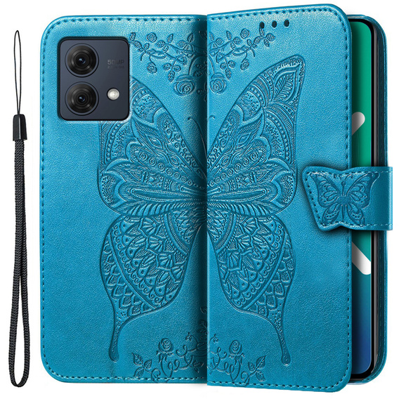 Klapkové puzdro pre Motorola Moto G84, Butterfly, modré