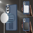 Puzdro pre Samsung Galaxy S25 Edge, Kickstand Matt Case, pre MagSafe, modré