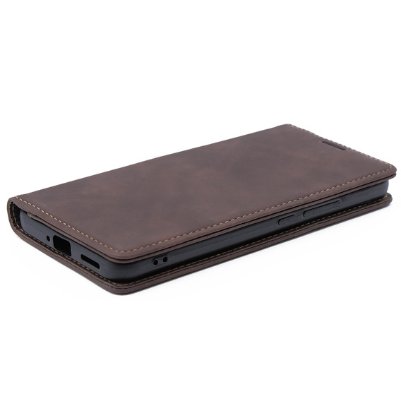 Puzdro pre Xiaomi 13T / 13T Pro, ERBORD Vintage, peňaženka s chlopňou, káva