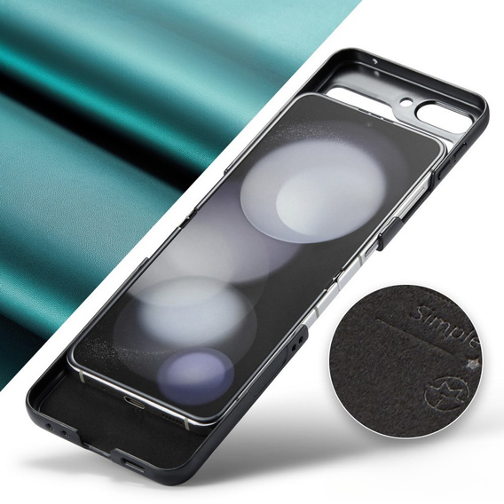 Puzdro pre Samsung Galaxy Z Flip7 FE / Z Flip6, CASEME Litchi Leather, zelený