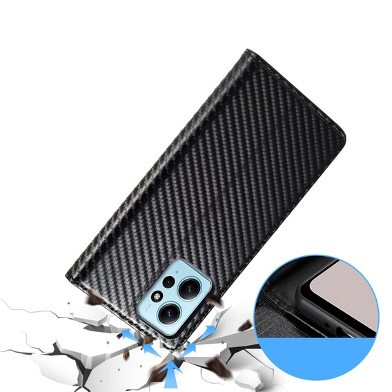 Klapkové puzdro pre Xiaomi Redmi Note 12 4G, Carbon LC.IMEEKE, čierne
