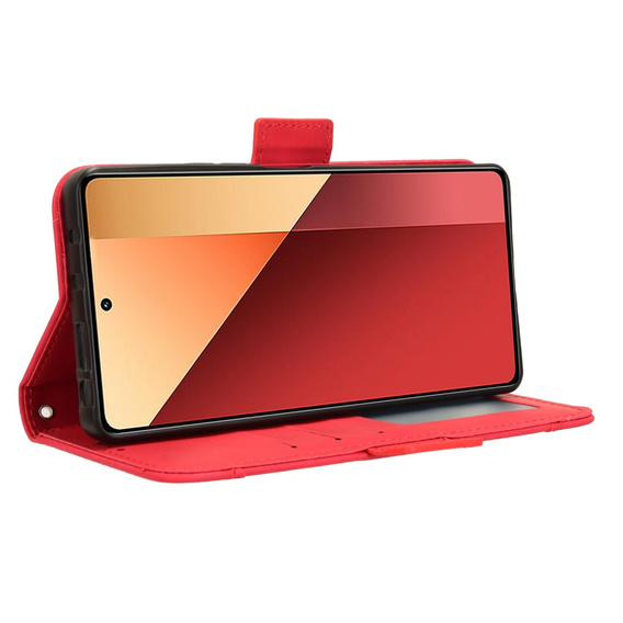 Klapkové puzdro pre Xiaomi Redmi Note 13 Pro 4G / Xiaomi Redmi Note 14S / Xiaomi Poco M6 Pro 4G, Card Slot, červené
