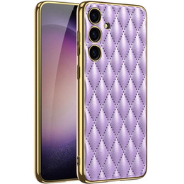 Puzdro pre Samsung Galaxy S24, Leather Rhombus, fialové