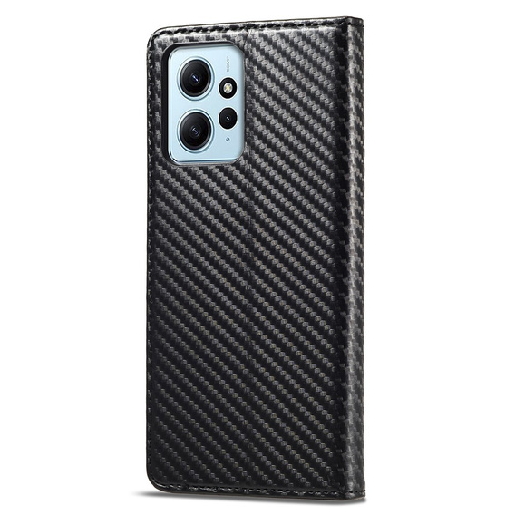 Klapkové puzdro pre Xiaomi Redmi Note 12 4G, Carbon LC.IMEEKE, čierne