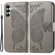 Klapkové puzdro pre Samsung Galaxy A05s, Butterfly, sivé
