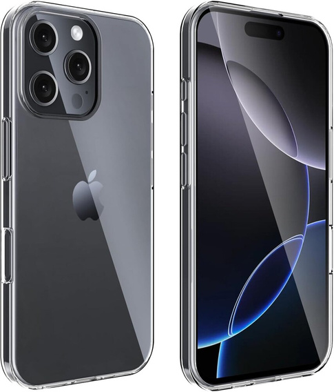 Puzdro pre iPhone 16 Pro, ERBORD Slim, priehľadné + 9H sklo