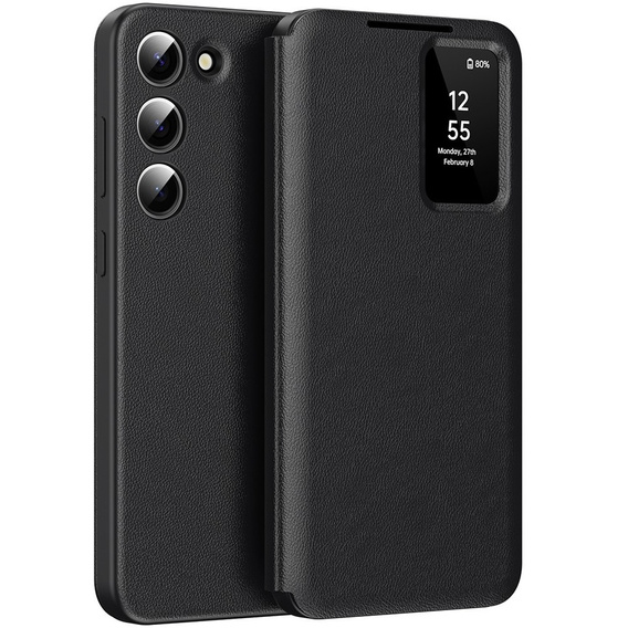 Flipové puzdro pre Samsung Galaxy S22, Smart View Wallet, čierne