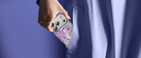 Magnetické puzdro s kvetinovým laserovým vzorom pre iPhone 17 Pro Max