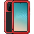 Love Mei Obal na mobil pre Huawei P30 Pro, armored with glass, červené / čierne