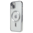 Puzdro pre iPhone 14, Electro MagSafe, strieborné + sklo na displej