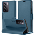 Puzdro pre Oppo Reno 12 Pro, ERBORD Glossy Litchi, flipová peňaženka, modré
