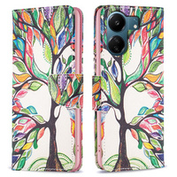 Klapkové puzdro pre Xiaomi Redmi 13C / Poco C65, Wallet, tree of life, biele