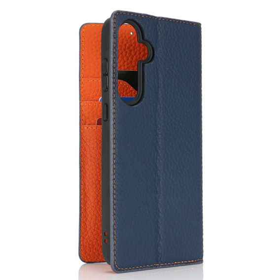 Klapkové puzdro pre Samsung Galaxy S25+ Plus, Litchi Skin Grain, tmavomodré