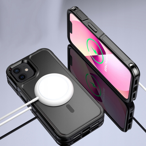 Obal na mobil pre iPhone 12/12 Pro, MagForce MagSafe, čierne