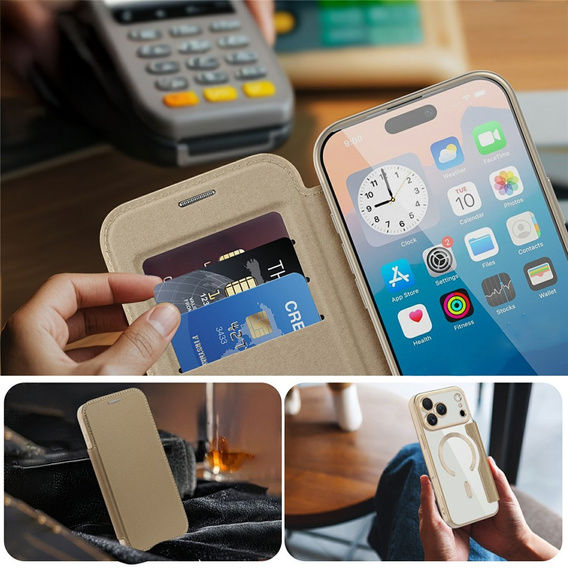 Flipové puzdro RFID Wallet MagSafe s ochranou fotoaparátu pre iPhone 17 Pro Max