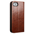 Flipové puzdro pre Iphone 16E, QIALINO Leather Wallet, hnedé