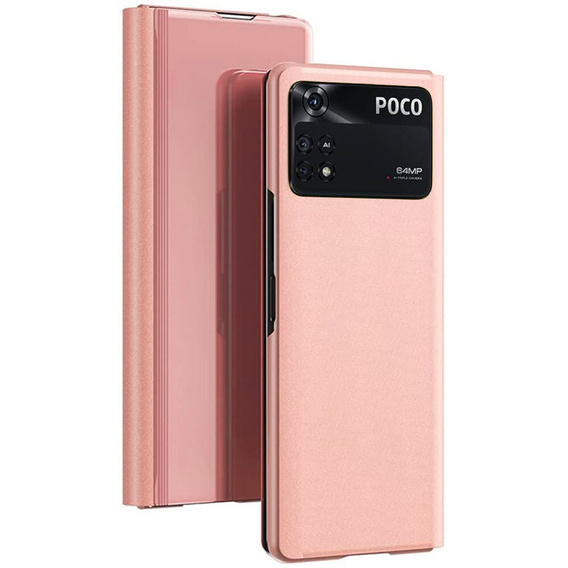 Obal na mobil pre Xiaomi Poco M4 Pro 4G, Clear View, ružové rose gold