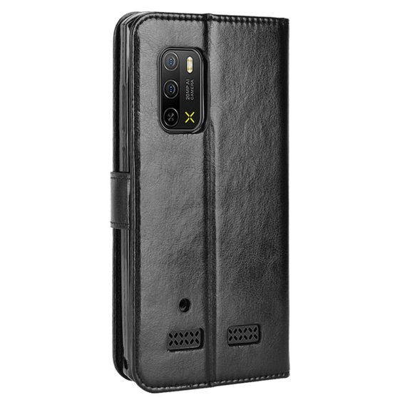 Klapkové puzdro pre Ulefone Armor X10 / X10 Pro, Crazy Horse Wallet, čierne