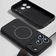 Silikónové puzdro pre iPhone 17 Pro Max, pre MagSafe, proti nárazom, čierne