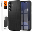Puzdro Spigen pre Samsung Galaxy S24 FE, Liquid Air, čierne + tvrdené sklo 9H