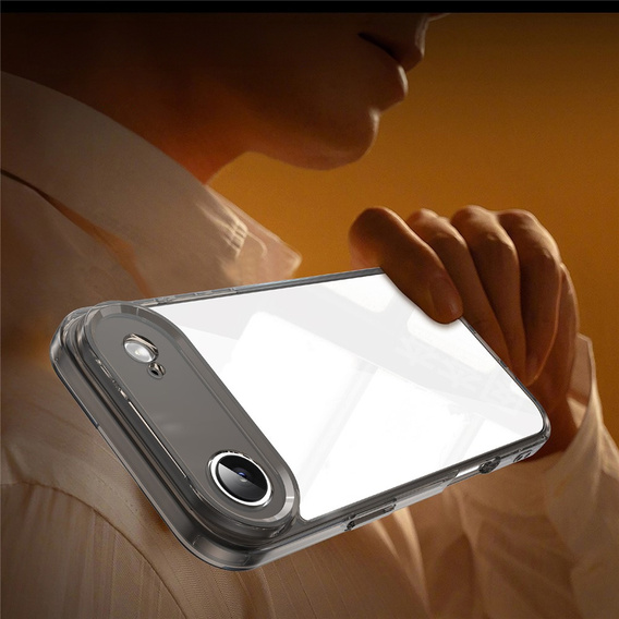 Silikónové puzdro pre iPhone Air, s tvrdou zadnou stranou, dymovo čierne