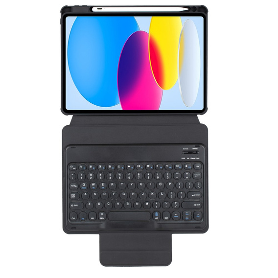 Puzdro s klávesnicou pre iPad 11" 2025 A16 (11 gen.) / iPad 10.9" 2022 (10 gen.), Rotary 360° Leather, čierne