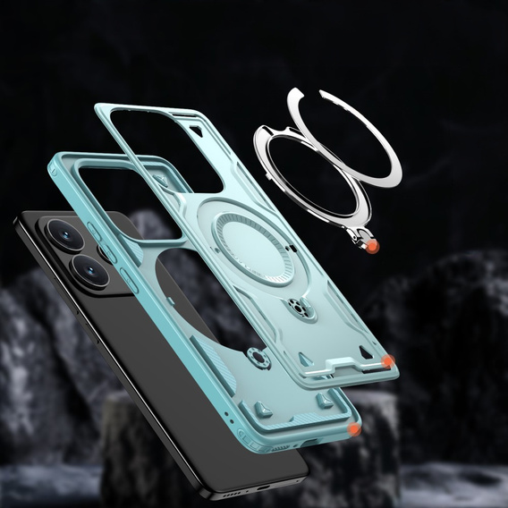 Puzdro pre Xiaomi Redmi Note 14 5G, Military MagSafe, modré + sklo 9H