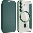 Klapkové puzdro pre Samsung Galaxy S24+ Plus, RFID Wallet MagSafe CamShield, zelený