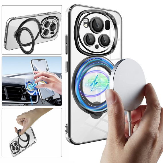 Magnetické puzdro pre Honor Magic 6 Pro 5G, pre MagSafe, čierne